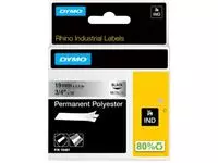 Een Dymo RHINO tape permanent polyester 19 mm, zwart op metaal koop je bij ShopXPress
