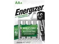 Een Energizer herlaadbare batterijen Power Plus AA, blister van 4 stuks koop je bij ShopXPress