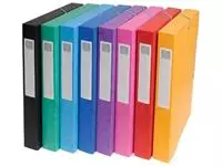 Een Exacompta elastobox Exabox 8 geassorteerde kleuren: geel, rood, roze, paars, blauw, turquoise, groen e... koop je bij ShopXPress