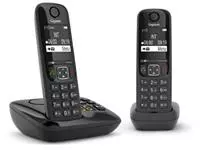Een Gigaset AS690A Duo DECT draadloze telefoon met antwoordapparaat, met extra handset, zwart koop je bij ShopXPress