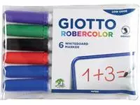 Een Giotto Robercolor whiteboardmarker, medium, ronde punt, etui met 6 stuks in geassorteerde kleuren koop je bij ShopXPress