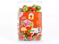 Een Hirsch Super Bubble Lolly Strawberry, 100 stuks, pot van 1,7 kg koop je bij ShopXPress