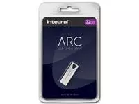 Een Integral ARC USB stick 2.0, 32 GB, zilver koop je bij ShopXPress