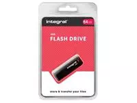 Een Integral USB 2.0 stick, 64 GB, zwart koop je bij ShopXPress