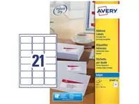 Een Avery J8160-10 adresetiketten ft 63,5 x 38,1 mm (b x h), 210 etiketten, wit koop je bij ShopXPress