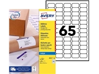 Een Avery witte etiketten QuickDry ft 38,1 x 21,2 mm (b x h), 6.500 stuks, 65 per blad koop je bij Supplierz BV