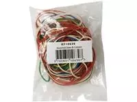 Een Q-CONNECT elastieken, breedte 1,5 mm, verschillende lengtes, 25 g, geassorteerde kleuren koop je bij ShopXPress