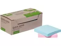 Een Q-CONNECT Quick Notes Recycled pastel, ft 76 x 76 mm, 100 vel, doos van 12 stuks in geassorteerde kleuren koop je bij ShopXPress