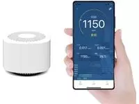 Een Kokoon Air Protect mini luchtkwaliteitmeter, Bluetooth connectie koop je bij ShopXPress
