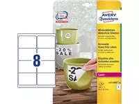 Een Avery afneembare weerbestendige etiketten Ft 99,1 x 67,7 mm (b x h), wit, doos van 160 etiketten koop je bij ShopXPress