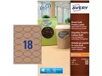 Een Avery L7103-20 productetiketten ft 63,5 x 42,3 mm (b x h), 360 etiketten, kraft, ovaal koop je bij ShopXPress