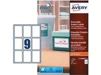 Een Avery Afneembare productetiketten ft 62 x 89 mm (b x h), 180 stuks, 9 per blad, doos van 20 blad koop je bij ShopXPress