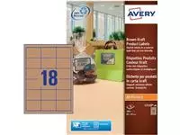 Een Avery L7110-20 productetiketten ft 62 x 42 mm (b x h), 360 etiketten, kraft koop je bij ShopXPress