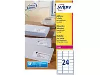 Een Avery L7159, Adresetiketten, Laser, Ultragrip, wit, 100 vellen, 24 per vel, 63,5 x 33,9 mm koop je bij ShopXPress
