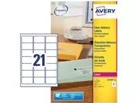 Een Avery L7560-25 adresetiketten ft 63,5 x 38,1 mm (b x h), 525 etiketten, transparant koop je bij ShopXPress