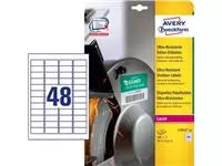 Een Avery L7911-10 weerbestendige etiketten ft 45,7 x 21,2 mm (b x h), 480 etiketten, wit koop je bij ShopXPress