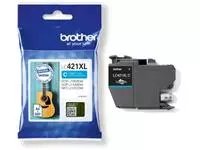 Een Brother inktcartridge, 500 pagina's, OEM LC-421XLC, cyaan koop je bij ShopXPress