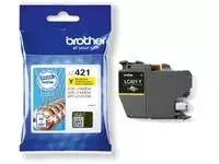 Een Brother inktcartridge, 200 pagina's, OEM LC-421Y, geel koop je bij ShopXPress