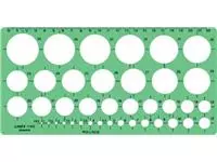 Een Linex cirkelsjabloon 1 - 35 mm, met 39 cirkels en milimeteruitlijning koop je bij ShopXPress