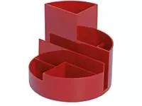 Een MAUL bureauorganizer pennenbak Roundbox Ø14x12.5cm, 7-vaks, 85% gerecycled kunststof rood koop je bij ShopXPress