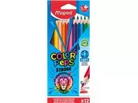 Een Maped kleurpotlood Color&#39;Peps Strong, 12 potloden in een kartonnen etui koop je bij ShopXPress