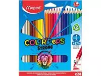 Een Maped kleurpotlood Color&#39;Peps Strong, 24 potloden in een kartonnen etui koop je bij ShopXPress