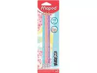 Een Maped potlood Black&#39;Peps Pastel, met gum, blister met 3 stuks koop je bij ShopXPress