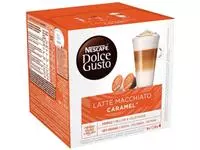 Een Nescafé Dolce Gusto koffiecapsules, Latte Macchiato Caramel, pak van 16 stuks koop je bij ShopXPress