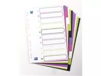 Een OXFORD MyColour tabbladen, formaat A4, uit gekleurde PP, 11-gaatsperforatie, 10 tabs koop je bij ShopXPress