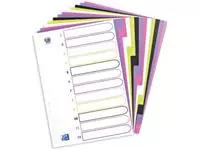 Een OXFORD MyColour tabbladen, formaat A4, uit gekleurde PP, 11-gaatsperforatie, 12 tabs koop je bij ShopXPress