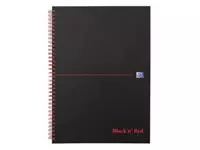 Een Oxford BLACK N&#39; RED spiraalblok karton, 140 bladzijden ft A4, geruit 5 mm koop je bij ShopXPress