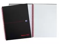 Een Oxford BLACK N&#39; RED spiraalblok karton, 140 bladzijden ft A5, gelijnd koop je bij ShopXPress