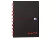 Een Oxford BLACK N&#39; RED spiraalblok karton, 140 bladzijden ft A5, geruit 5 mm koop je bij ShopXPress