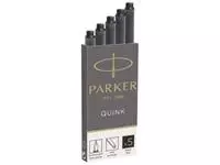 Een Parker Quink inktpatronen zwart, doos met 5 stuks koop je bij ShopXPress