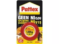 Een Pattex montagetape Geen Spijkers &amp; Schroeven, ft 1,5 m x 19 mm, draagt tot 120 kg, blisterverpakking koop je bij ShopXPress