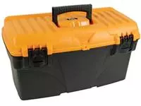 Een Perel gereedschapskoffer, ft 43,2 x 25 x 23,8 cm, leeg geleverd, zwart/geel koop je bij ShopXPress