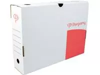 Een Pergamy archiefdoos, 8 x 25 x 33 cm (l x h x p), wit, manuele montage koop je bij ShopXPress