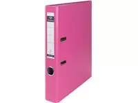 Een Pergamy ordner, voor ft A4, uit PP en papier, zonder beschermrand, rug van 5 cm, roze koop je bij ShopXPress