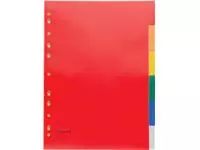 Een Pergamy tabbladen, ft A4, 11-gaatsperforatie, PP, 6 tabs in geassorteerde kleuren koop je bij ShopXPress