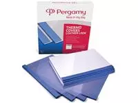 Een Pergamy thermische omslagen, ft A4, karton lederlook, rug van 1,5 mm, pak van 100 stuks, blauw koop je bij ShopXPress