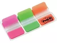 Een Post-it Index Strong, ft 25,4 x 38 mm, set van 3 kleuren (roze, groen en oranje), 22 tabs per kleur koop je bij ShopXPress