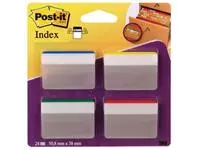 Een Post-it Index Strong, ft 50,8 x 38 mm, voor hangmappen, set van 24 tabs, 4 kleuren, 6 tabs per kleur koop je bij ShopXPress