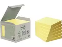Een Post-it Recycled notes, 100 vel, ft 76 x 76 mm, geel, pak van 6 blokken koop je bij ShopXPress