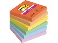 Een Post-it Super Sticky Notes Playful, 90 vel, ft 76 x 76 mm, geassorteerde kleuren, pak van 6 blokken koop je bij ShopXPress