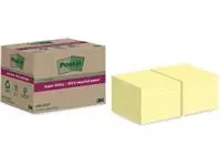 Een Post-it Super Sticky Notes Recycled, 70 vel, ft 76 x 76 mm, geel, pak van 12 blokken koop je bij ShopXPress