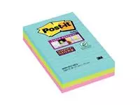 Een Post-it Super Sticky Notes XXL Cosmic, 90 vel, ft 101 X 152 mm, gelijnd, geassorteerde kleuren, pak van 3 koop je bij ShopXPress