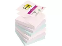 Een Post-it Super Sticky Z-notes Soulful, 90 vel, ft 76 x 76 mm, geassorteerde kleuren, pak van 6 blokken koop je bij ShopXPress