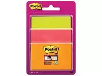 Een Post-it Super Sticky notes, 45 vel, 3 formaten, geassorteerde neon kleuren , op blister koop je bij ShopXPress