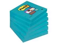 Een Post-it Super Sticky notes, 90 vel, ft 76 x 76 mm, pak van 6 blokken, blauw (paradise blue) koop je bij ShopXPress