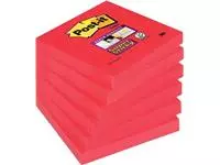 Een Post-it Super Sticky notes, 90 vel, ft 76 x 76 mm, pak van 6 blokken, roze (tropical pink) koop je bij ShopXPress